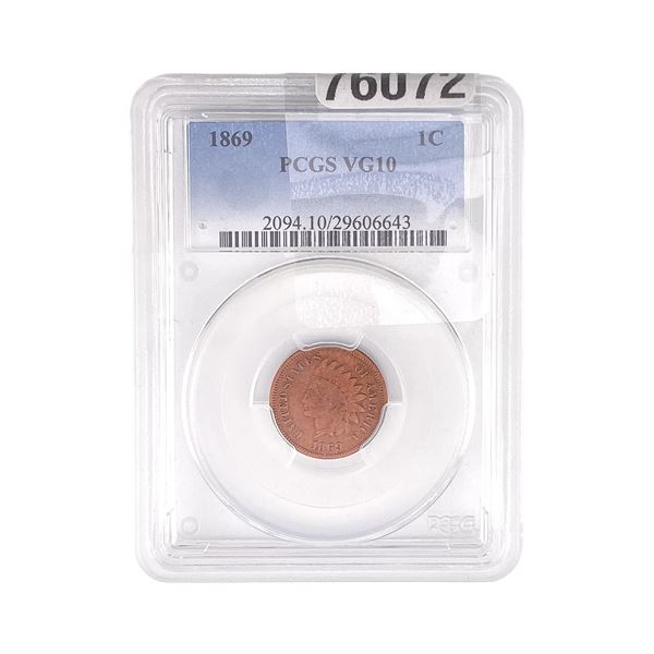 1869 Indian Head Cent PCGS VG10