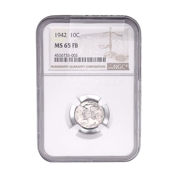 1942 Mercury Silver Dime NGC MS65 FB
