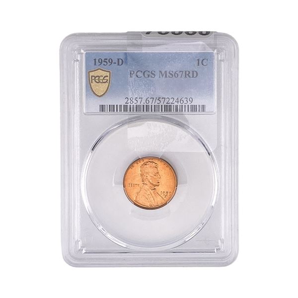 1959-D Wheat Cent PCGS MS67 RD