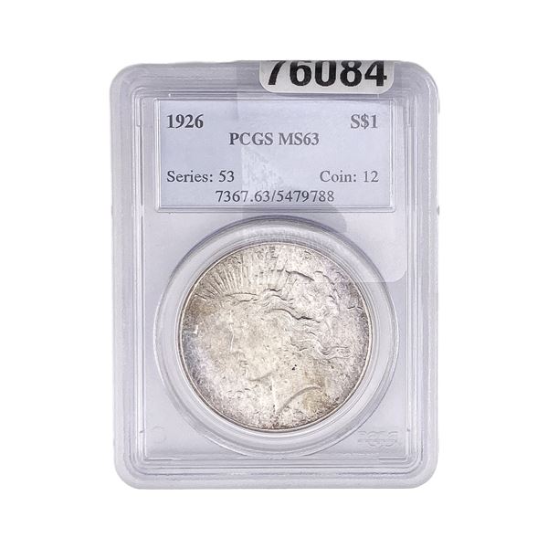 1926 Silver Peace Dollar PCGS MS63