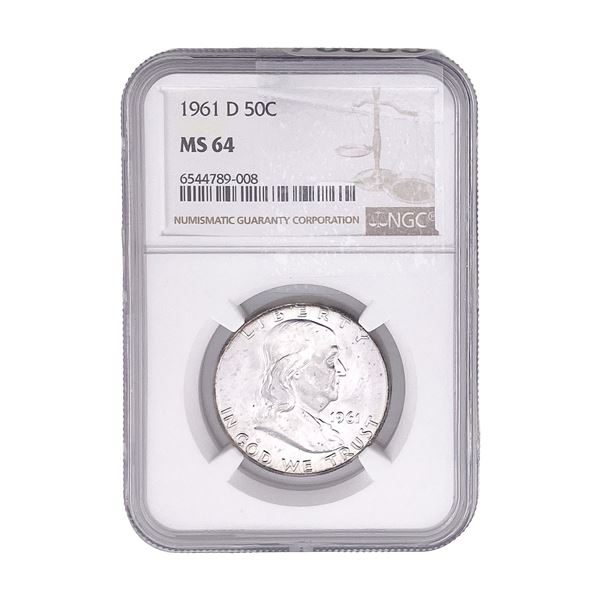 1961-D Franklin Half Dollar NGC MS64