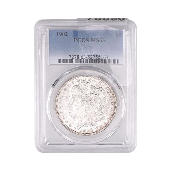 1902 Morgan Silver Dollar PCGS MS63