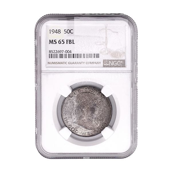 1948 Franklin Half Dollar NGC MS65 FBL