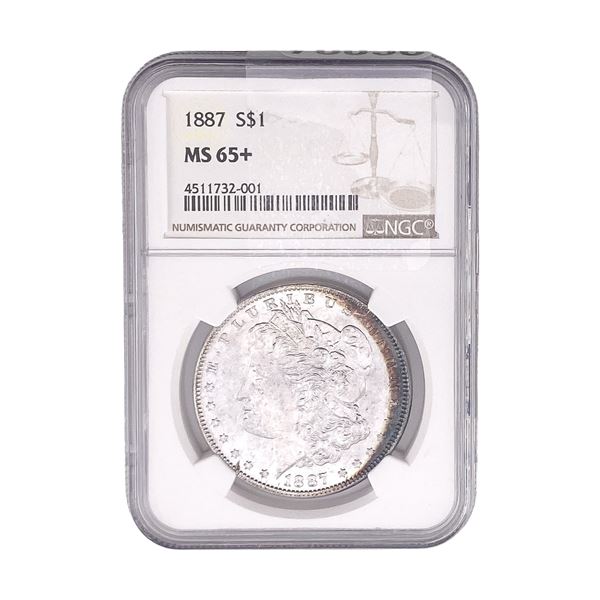 1887 Morgan Silver Dollar NGC MS65+