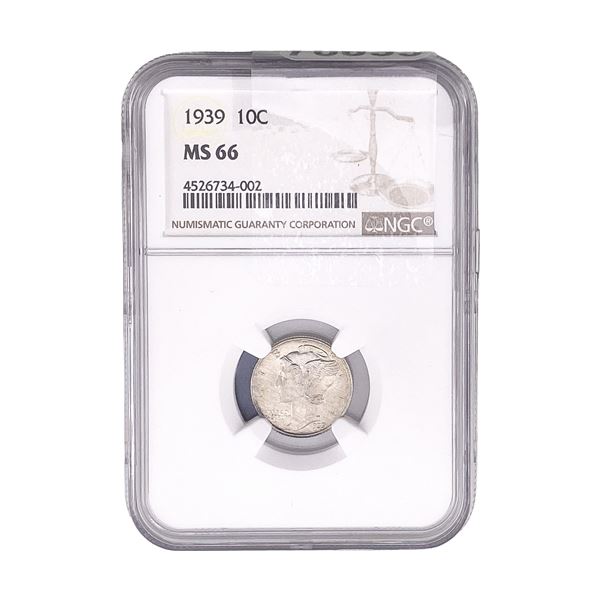 1939 Mercury Silver Dime NGC MS66