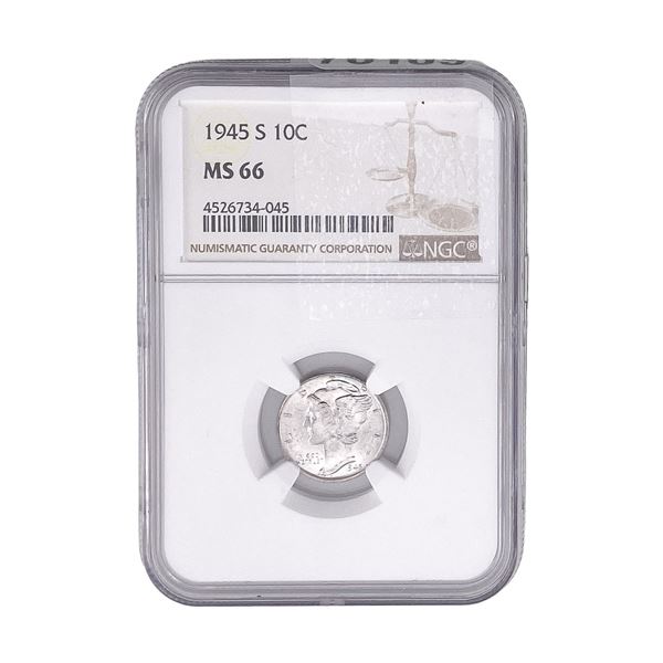 1945-S Mercury Silver Half Dollar NGC MS66