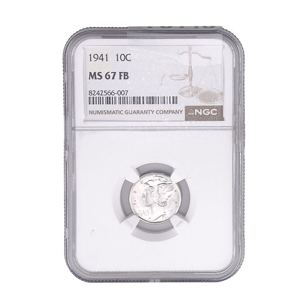 1941 Mercury Silver Dime NGC  MS67 FB