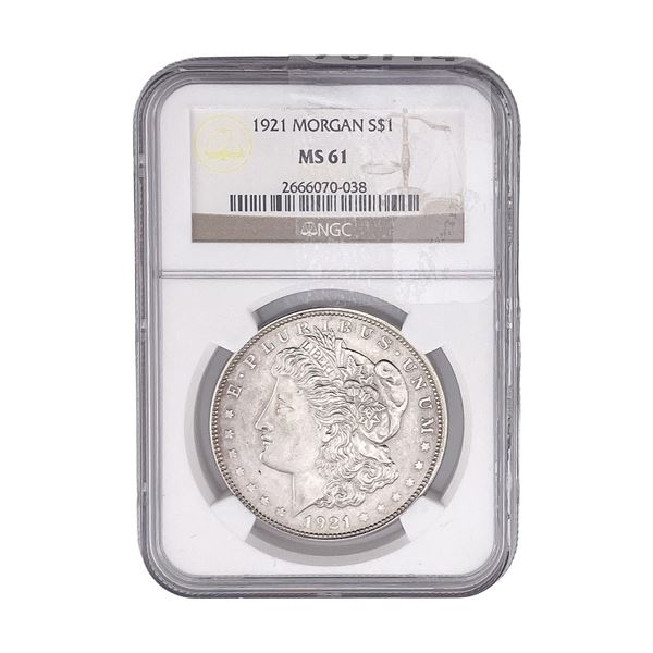 1921 Morgan Silver Dollar NGC MS61