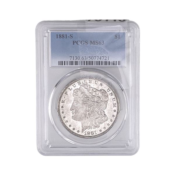 1881-S Morgan Silver Dollar PCGS MS63