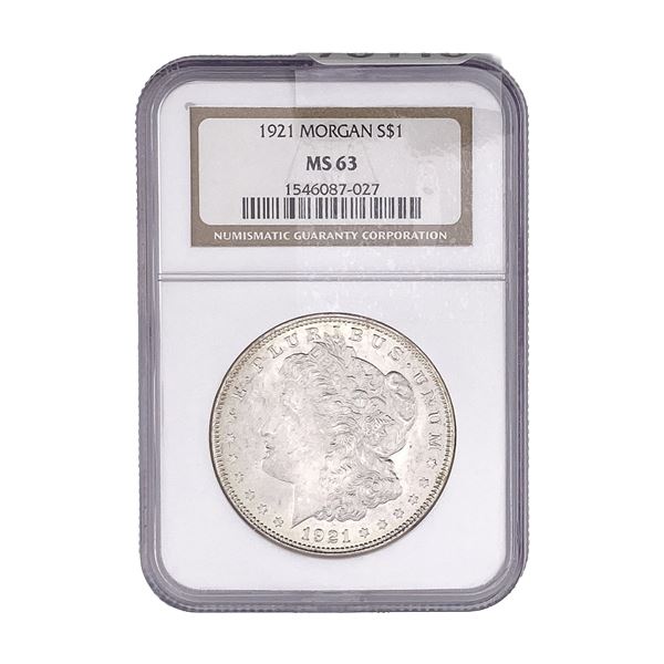 1921 Morgan Silver Dollar NGC MS63