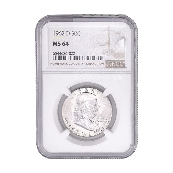 1962-D Franklin Half Dollar NGC MS64