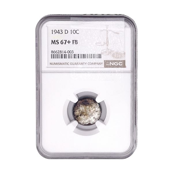 1943-D Mercury Silver Dime NGC MS65+ FB
