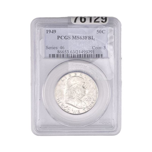 1949 Franklin Half Dollar PCGS MS63 FBL