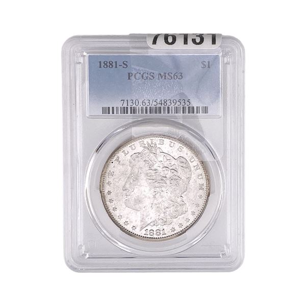 1881-S Morgan Silver Dollar PCGS MS63