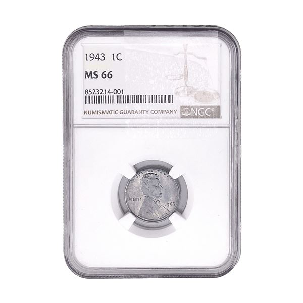 1943 Wheat Cent NGC MS66