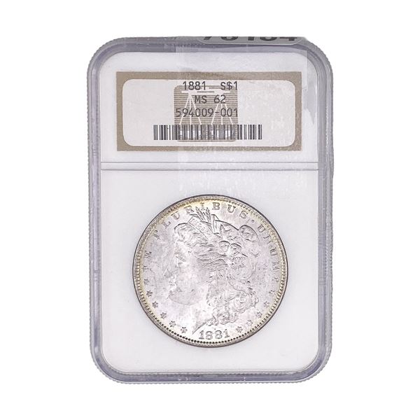 1881 Morgan Silver Dollar NGC MS62