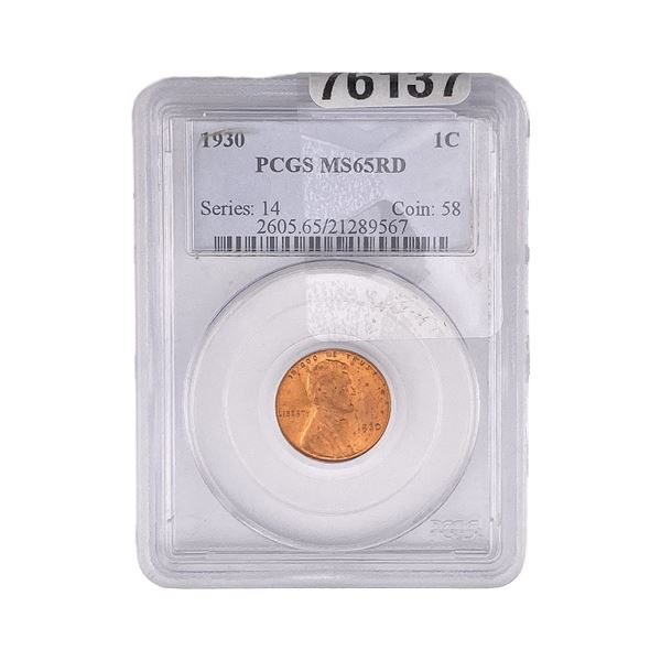 1930 Wheat Cent PCGS MS65 RD