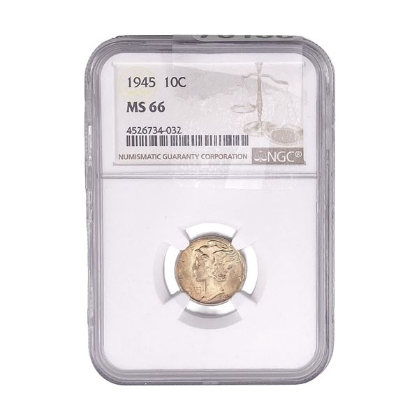1945 Mercury Silver Dime NGC MS66