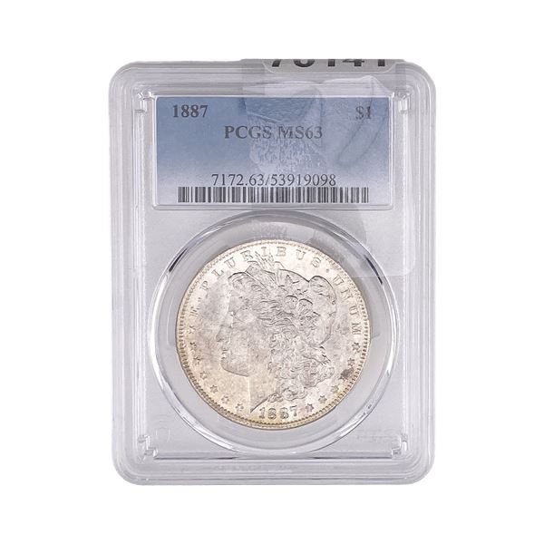 1887 Morgan Silver Dollar PCGS MS63