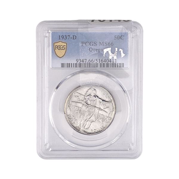 1937-D Oregon Trail Half Dollar PCGS MS66