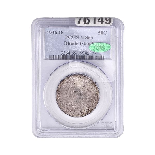 1936-D Rhode Island Half Dollar PCGS MS65