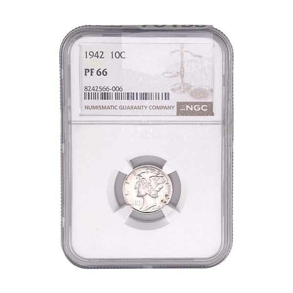 1942 Mercury Silver Dime NGC PF66