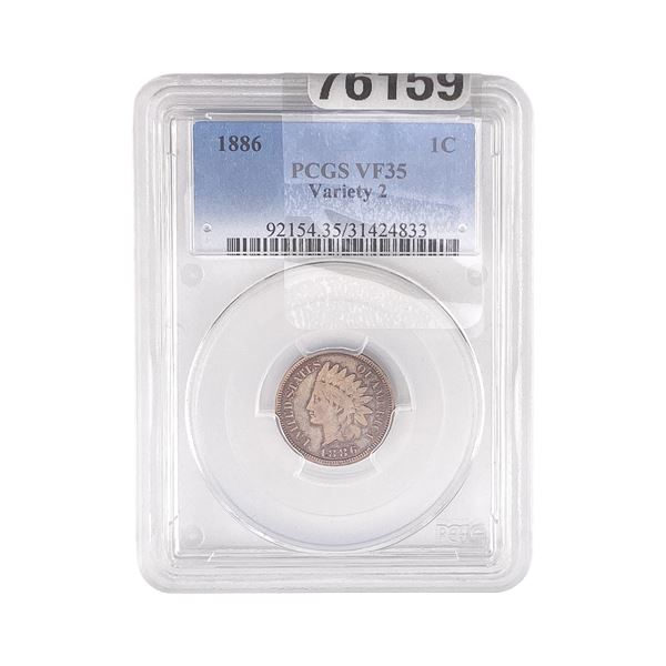 1886 Indian Head Cent PCGS VF35 Variety 2