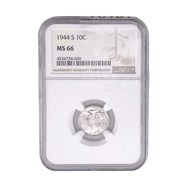 1944-S Mercury Silver Dime NGC MS66