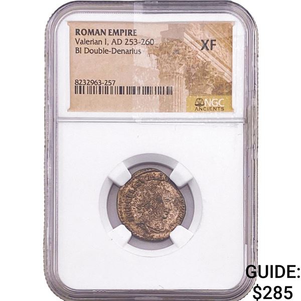 Roman Valerian I 253-260 AD BI Dbl-Denarius NGC