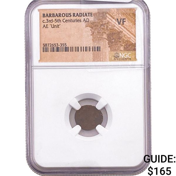 Barbarous Radiate 3rd-5th Cent AD Bronze Unit NGC