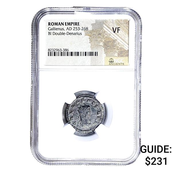 Roman Gallienus,AD 253-268 BI Dbl-Denarius NGC VF