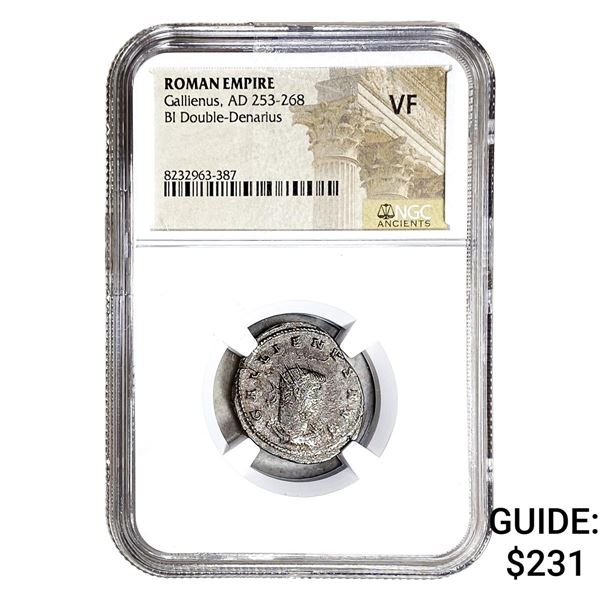 Roman Gallienus,AD 253-268 BI Dbl-Denarius NGC VF