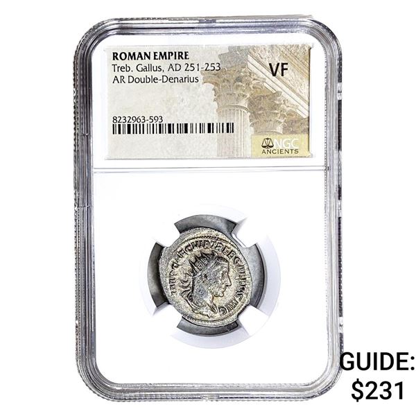 Roman Treb, Gallus, AD 251-253 AR Dbl-Denarius NGC VF