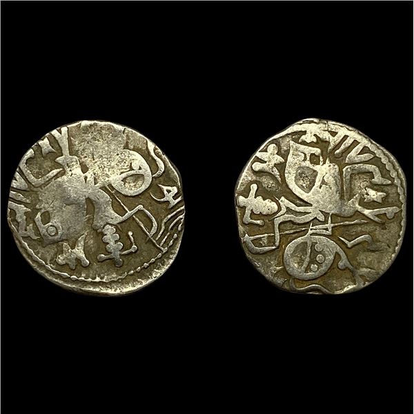[2 Coins] 700-1000 AD India Rajput Silver Jital NEARLY UNCIRCULATED