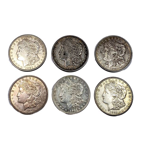 [6 Coins] 1921 Morgan Silver Dollar