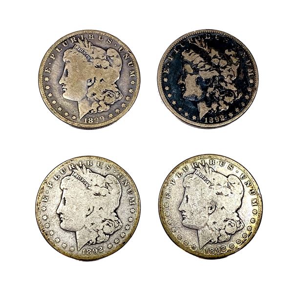 [4 Coins] 1892-1899 Morgan Silver Dollar