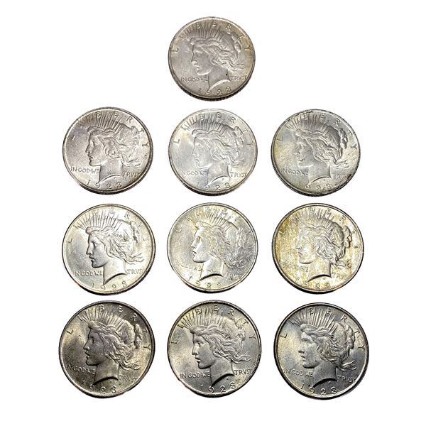 [10 Coins] 1923 Silver Peace Dollar