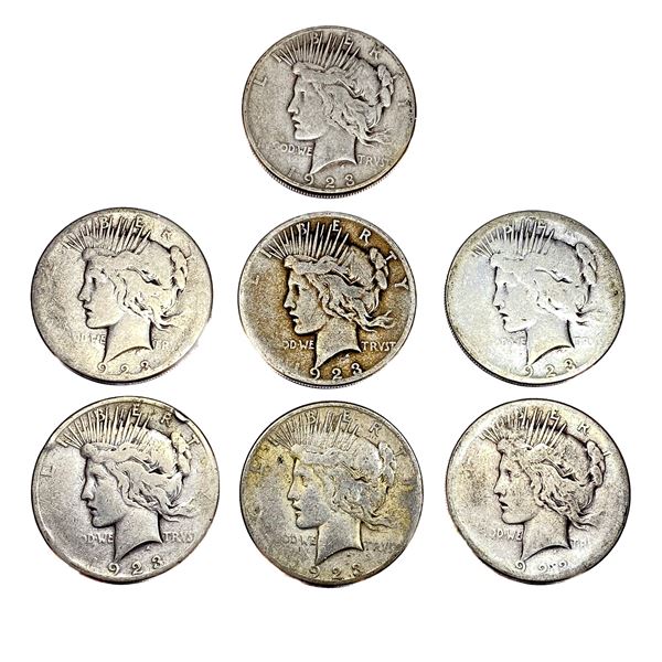 [7 Coins] 1923 Silver Peace Dollar