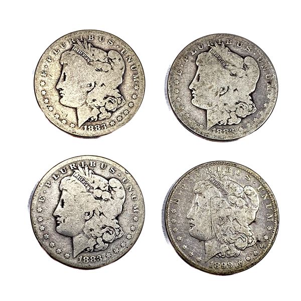 [4 Coins] 1883-1899 Morgan Silver Dollar