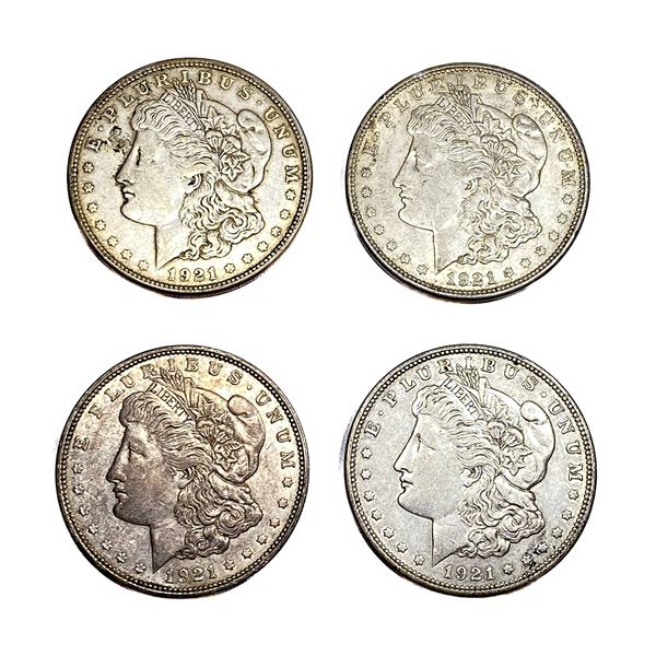 [4 Coins] 1921 Morgan Silver Dollar
