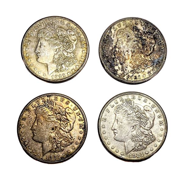[4 Coins] 1921-S Morgan Silver Dollar