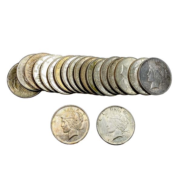 [20 Coins] 1922-1923 Silver Peace Dollar Roll