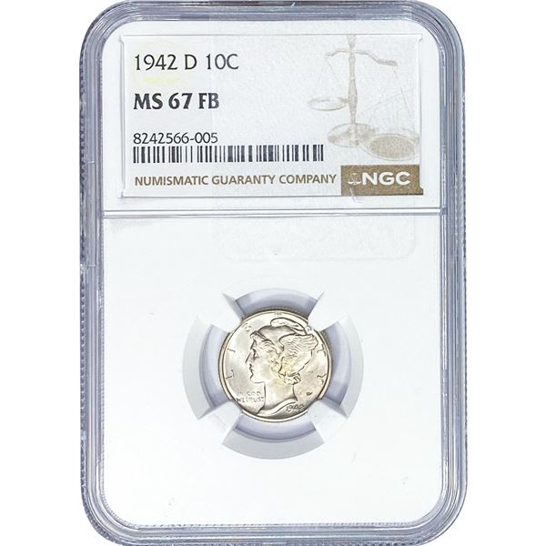 1942-D Mercury Silver Dime NGC MS67 FB
