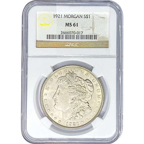 1921 Morgan Silver Dollar NGC MS61