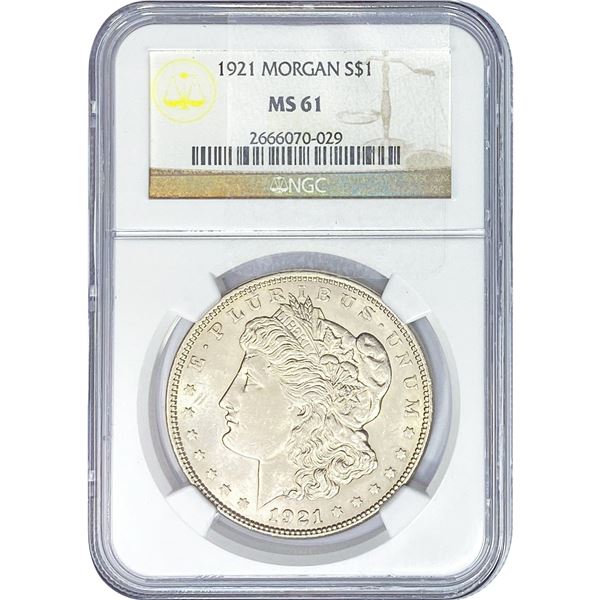 1921 Morgan Silver Dollar NGC MS61
