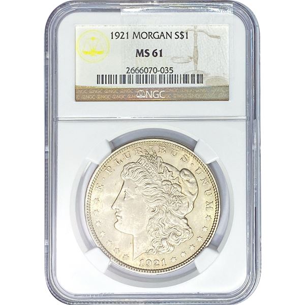 1921 Morgan Silver Dollar NGC MS61