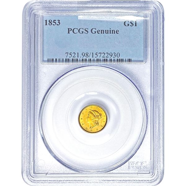 1853 Rare Gold Dollar PCGS G