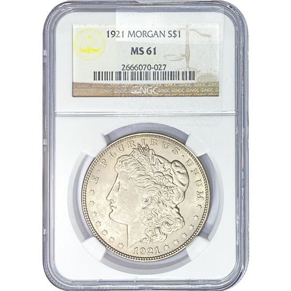 1921 Morgan Silver Dollar NGC MS61
