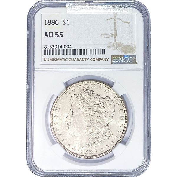 1886 Morgan Silver Dollar NGC AU55