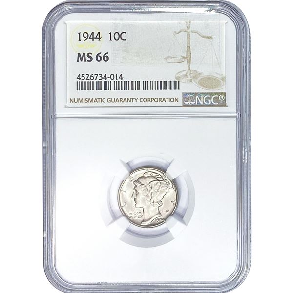 1944 Mercury Silver Dime NGC MS66